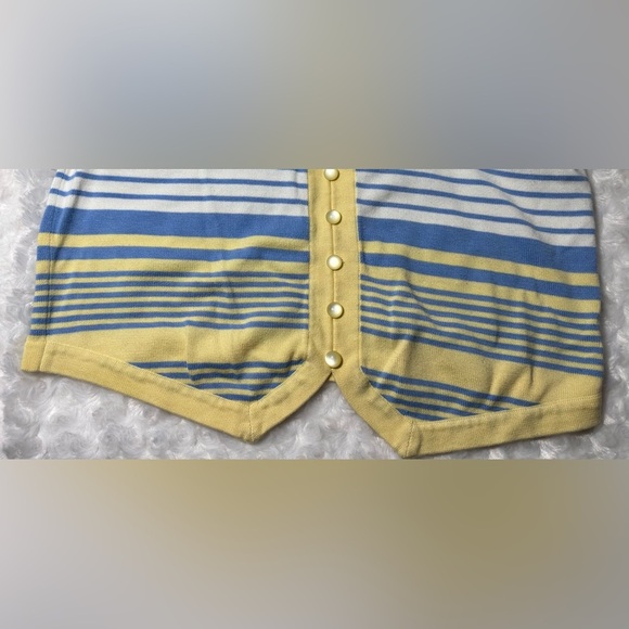 Christopher & Banks Women’s Blue & Yellow Striped Short Sleeve Top - Picture 10 of 11